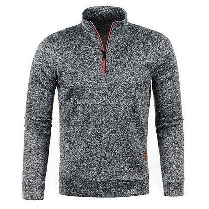Harvey half-zip knit sweatshirt in Dark Gray, front