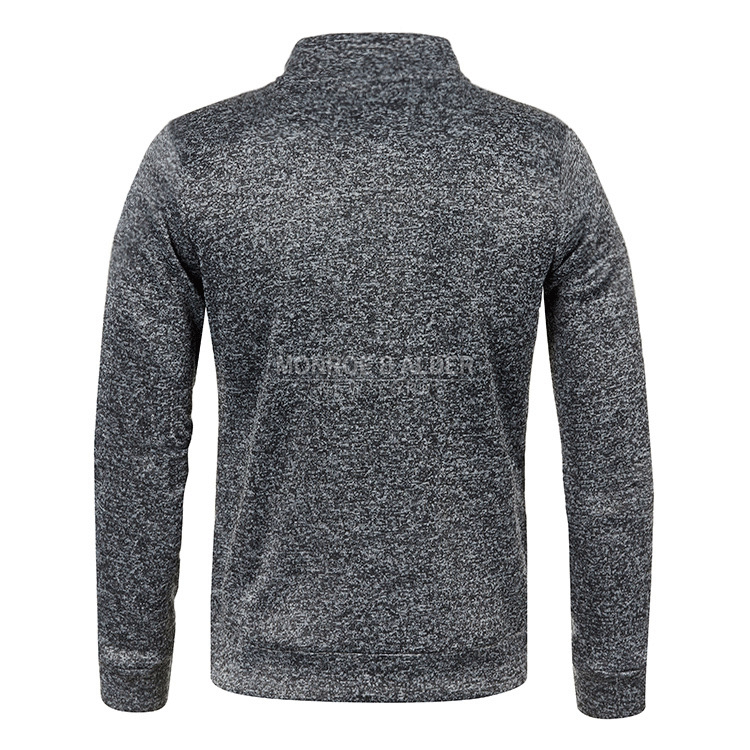 Harvey half-zip knit sweatshirt in Dark Gray, back