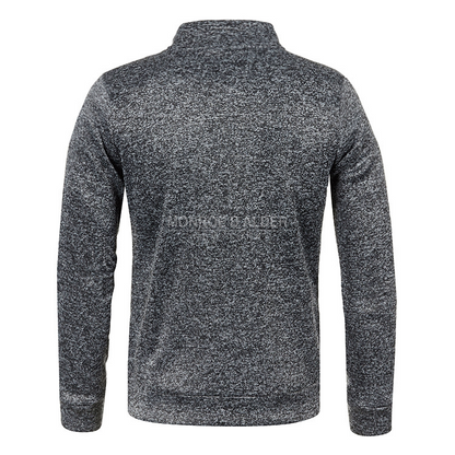 Harvey half-zip knit sweatshirt in Dark Gray, back
