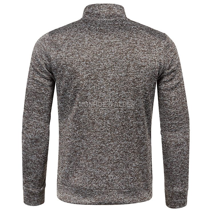 Harvey half-zip knit sweatshirt in Brown, back