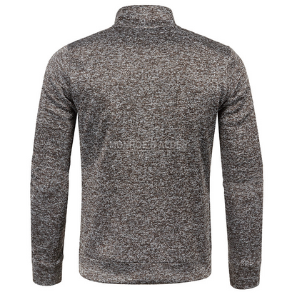 Harvey half-zip knit sweatshirt in Brown, back