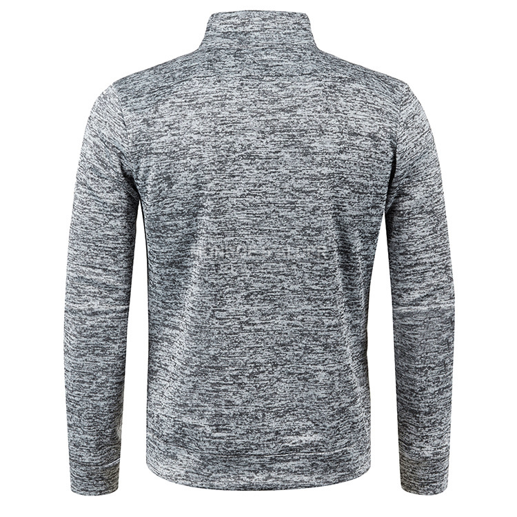 Harvey half-zip knit sweatshirt in Light Gray, back