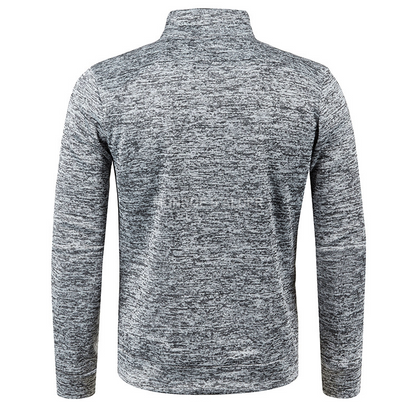 Harvey half-zip knit sweatshirt in Light Gray, back