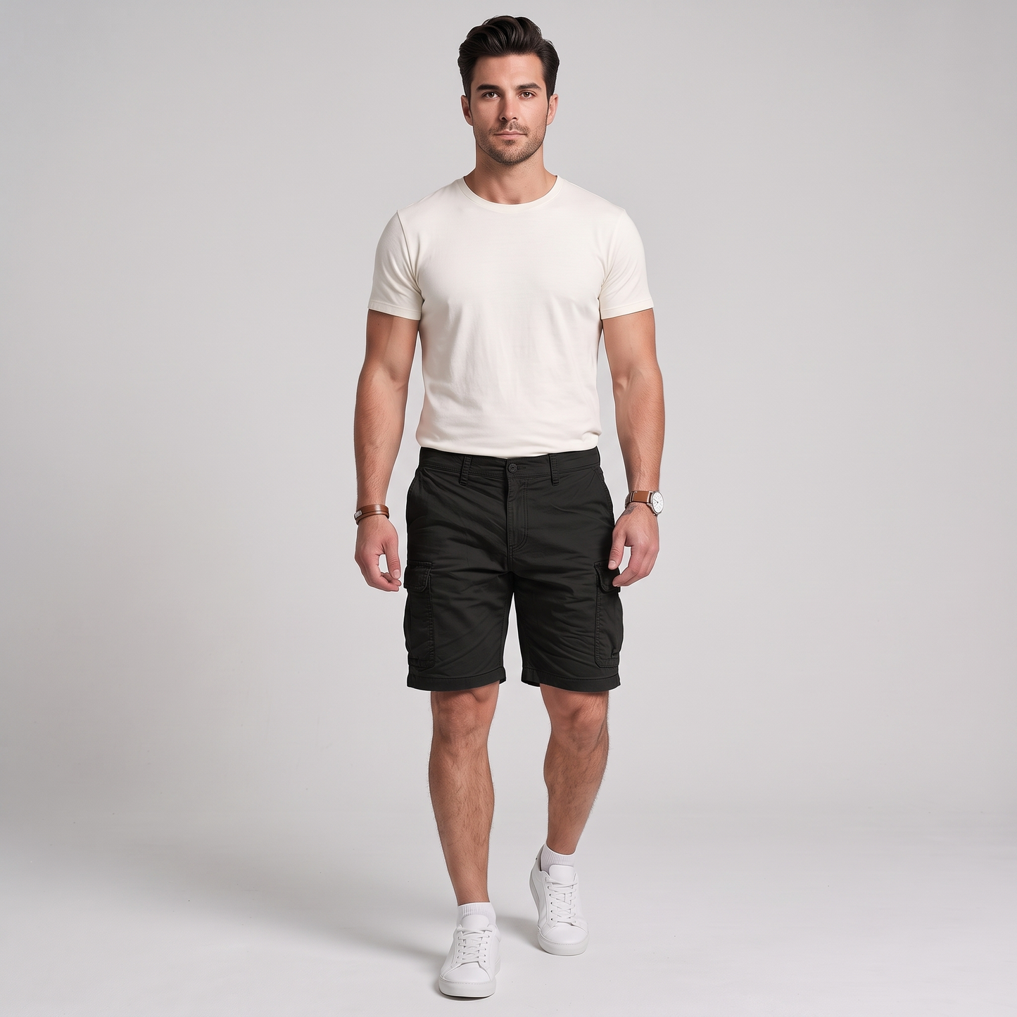 Nash comfort cargo shorts in black