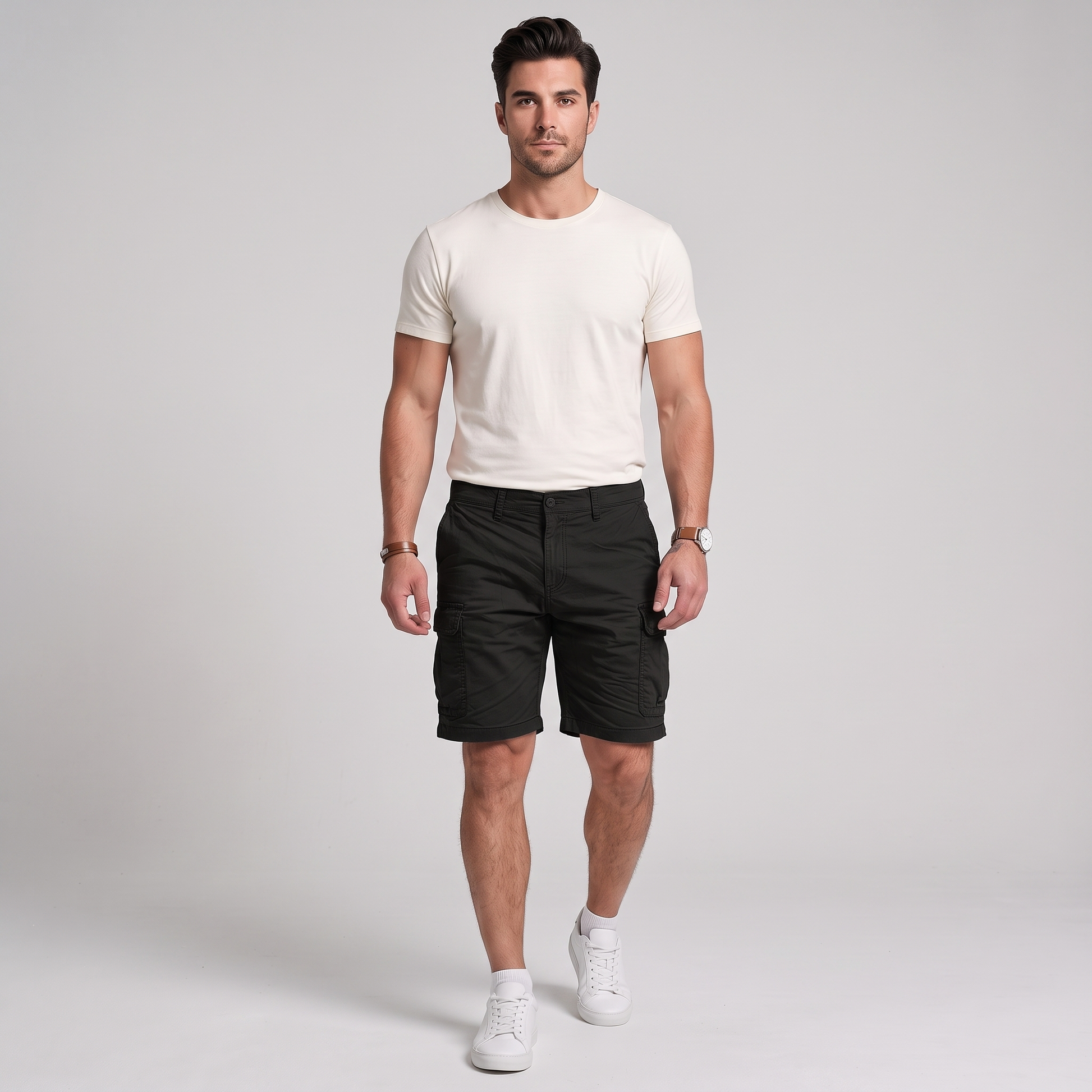 Nash comfort cargo shorts in black
