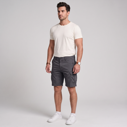 Nash comfort cargo shorts in charcoal gray