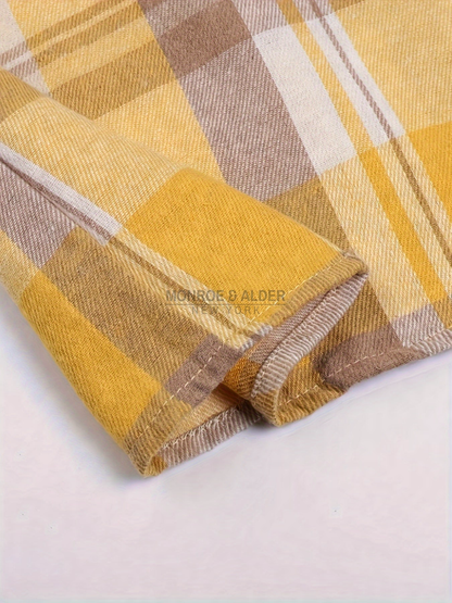 Hem and side seam in Yellow plaid