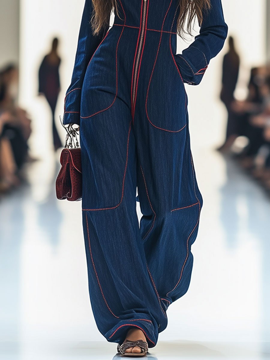 Marlowe™ — Wide-Leg Denim Jumpsuit