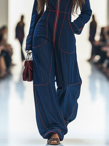 Marlowe™ — Wide-Leg Denim Jumpsuit