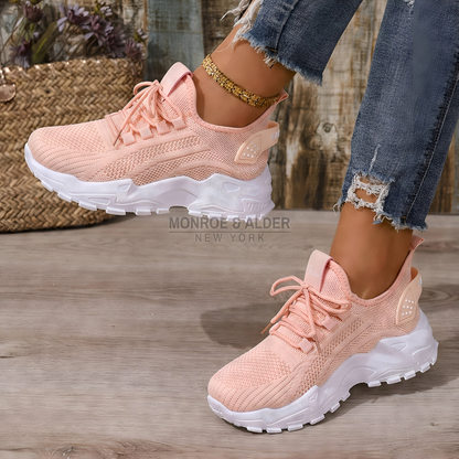 Molly sneaker in pink, worn side view