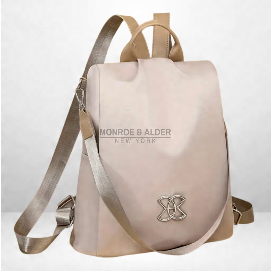 Rosanne anti-theft bag in beige, front view