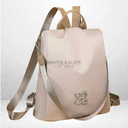 Rosanne anti-theft bag in beige, front view