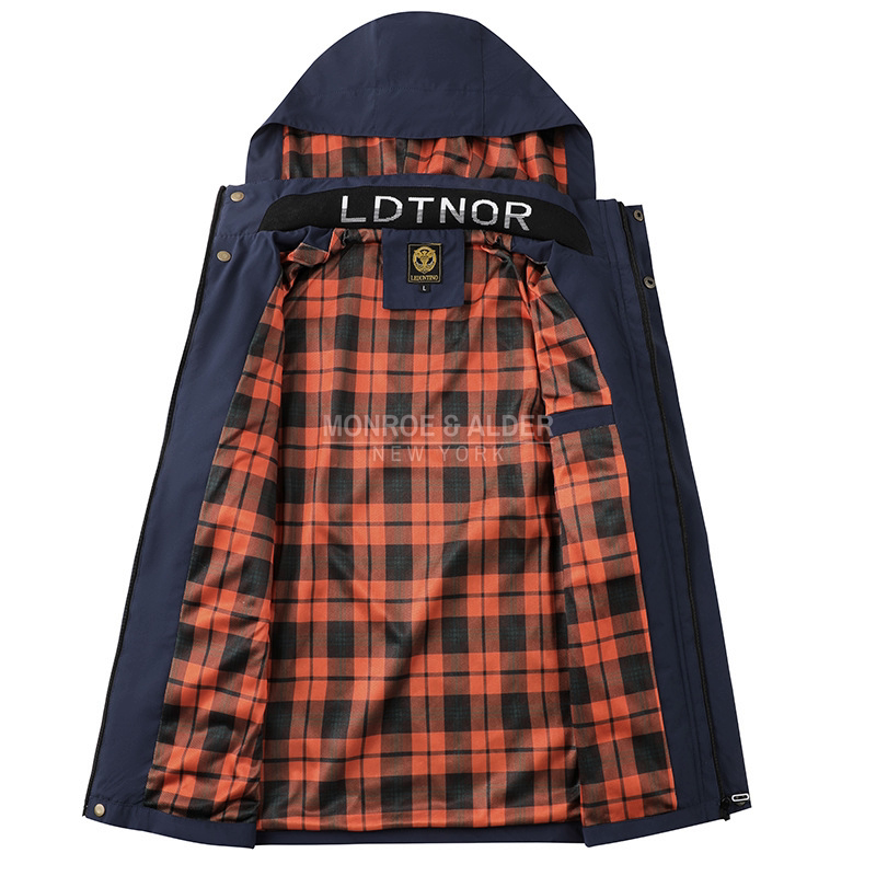 SoHo jacket opened to show the plaid lining