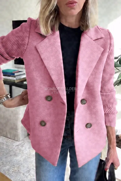Tessa casual blazer coat in pink, front view