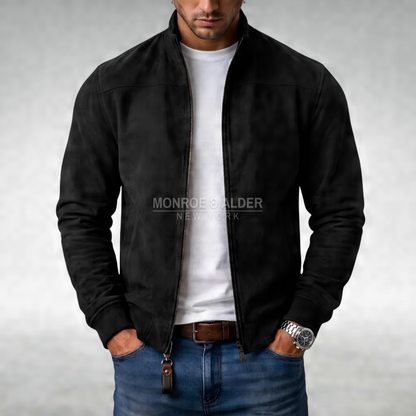 Walter classic casual jacket in black, front view