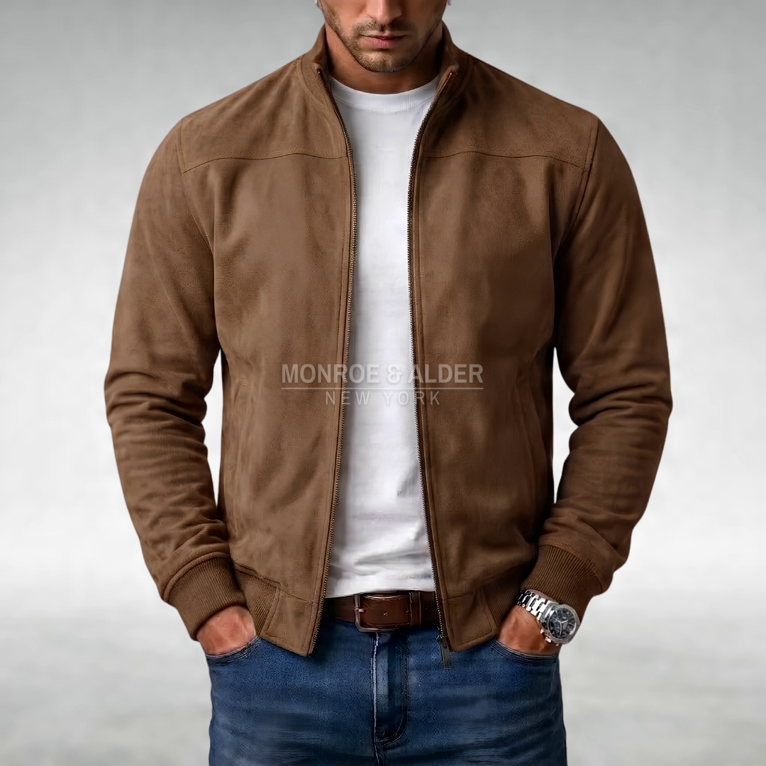 Walter classic casual jacket in brown, front view