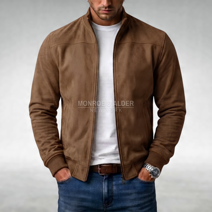 Walter classic casual jacket in brown, front view