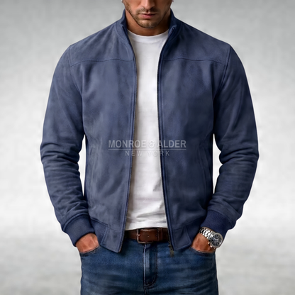 Walter classic casual jacket in navy, front view
